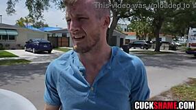 Cuckold hubby shares ebony wife after car accident fuck