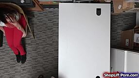 Officer Licks and Pounds Latina Teen's Tight Pussy at Work