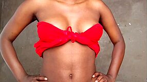 Intense pounding ravages horny African petite's tight black pussy small tits