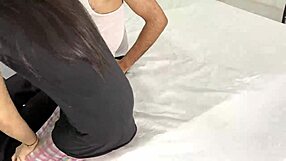 desi village girl spreads shaved tight pussy for uncle's big cock licking and hardcore fuck