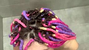 whoa that huge squirt explodes after the cumshot and he eats all her sperm from tight pussy lips