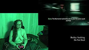 bbw brunette with glasses strips naked at lake house for fat tit play