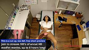Nurse Lenna Lux spreads Stefania Mafra's pussy wide with speculum as Doctor Tampa watches gyno exam closely!