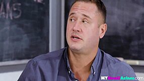 Little shy asian teen amber angel hides monster deepthroat skills