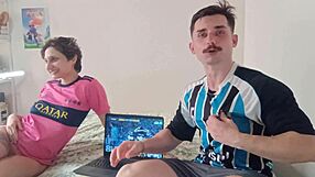 hey she lost the bet now suck my huge cock right?