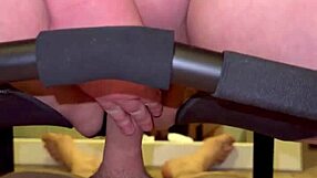 Riding that dick hard on my sex chair, panties aside for deep wet pussy action