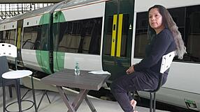 i can't stop watching agarabas tease rusty nails' monster cock in public train game