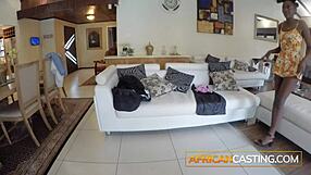 ebony model deepthroats big black cock in casting rides to cum explosion