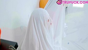 lana and molly sneak costume fucks with stepbrother