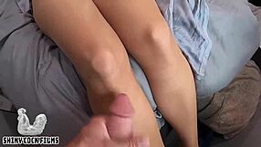 stepson can't resist stepmom jane cane's shiny pantyhose around his cock