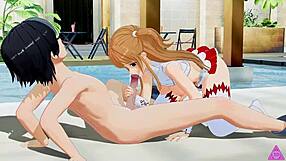 Ever imagined sarada and marin kitagawa in hot lesbian squirting action?