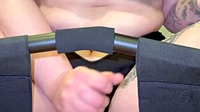 Riding that dick hard on my sex chair, panties aside for deep wet pussy action