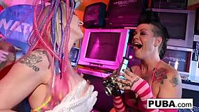 jezebelle and leya dive into hot lesbian tits and pussy play!