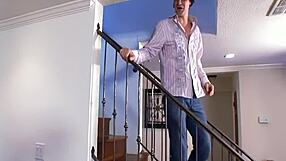 busty blonde stepmom shyla stylez deepthroats and fucks hard in kitchen with cum in mouth