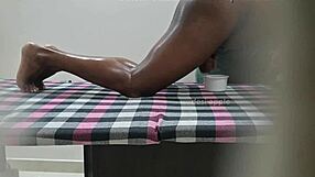 hidden cam catches spa masseuse's secret solo rubdown