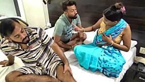 indian friends seduce beautiful maid for hardcore desi threesome fuck