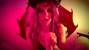 halloween demon girl fucked rough cum on ass!