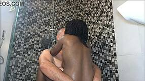 Ebony Milf's Pussy Eaten By Daddy In Steamy Shower Ride
