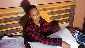 Pretty ebony princess casting reveals wet pussy for horny fuck tryout