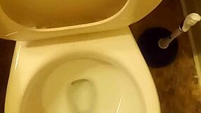 21-Year-Old Pisses in Toilet Penis Peeking Out