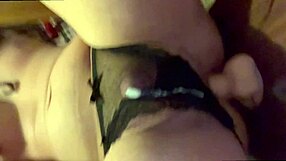 Slut rides dildo anal creampie in lingerie then squirts orgasm