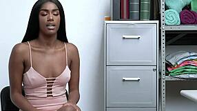 Black Shoplifter Ashley Aleigh Spreads for Hard Pounding