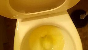 21-Year-Old Pisses in Toilet Penis Peeking Out