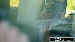 Blonde Bombshell Traps Peeping Tom For Her Wild Revenge Cock Ride!