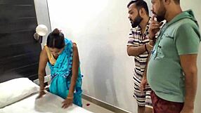 indian friends seduce beautiful maid for hardcore desi threesome fuck