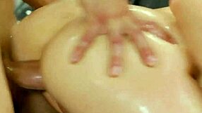 Jewelz Blu's oiled nuru massage turns into deepthroat cowgirl tit ride