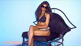 hey babe in bikini gets doggystyle fucked on chair by neighbor's monster cock