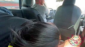milf wife sucked my cock while husband drove the car