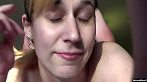 amateur brunette homemade bends over for doggystyle cumshot after blowjob and dildo play