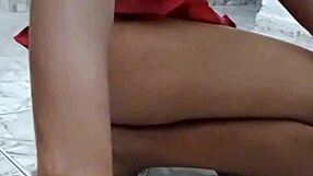 man check out this tattooed wife sensually stripping her miniskirt pov style