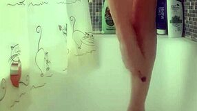 busty british teen washes her perfect big tits and feet in sexy shower