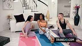 private yoga with kasey kei turns into wild threesome?