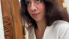 i paid skinny brunette repairman with tight pussy then cumwalked street dripping facial