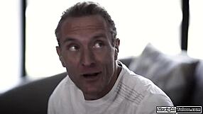 Petite teen's small tits bounce as older boyfriend pounds her tight pussy