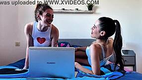 Briseida Myers and Malafalda slowly tease before tasting each other's sweet young pussies in lingerie