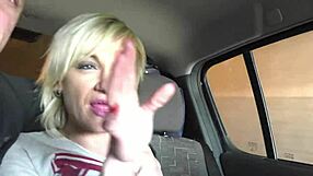 Blonde Cougar Craves Intense Fuck Inside Steamy Car