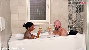 i can't resist watching her big boobs take double cocks and swallow cum