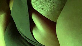 Ebony street hooker fingers her wet hairy pussy