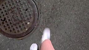 ting xuan the chinese shemale squats outdoors unleashing her pee stream in this wild ladyboy compilation