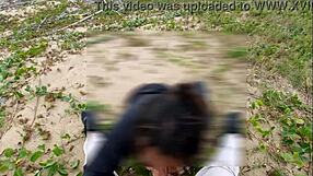 Dia blasts anal on beach with voyeur big cock pounding