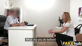 model trembles with desire as boss controls her vibrator