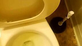21-Year-Old Pisses in Toilet Penis Peeking Out