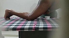 hidden cam catches spa masseuse's secret solo rubdown