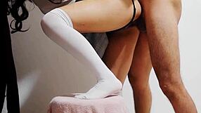 perverted professor takes latina student home for special uniform sex lessons