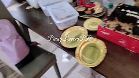 Schoolmate pounds 18yo petite asian student's tight pussy cowgirl creampie after deepthroat