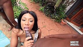 i watched ebony wife deepthroat two big black cocks resort facial with husband nearby